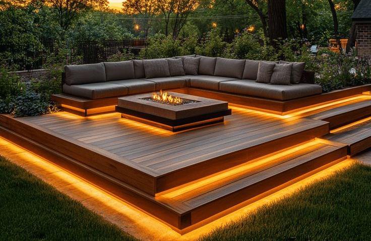 Sea La Vie luxury outdoor deck and landscape at night